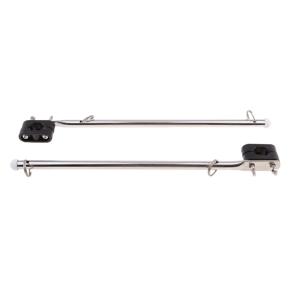 2PCS 14" Boat Flag Pole Holder 7/8"- 1" Rail Mount Adjutable Stainless Steel