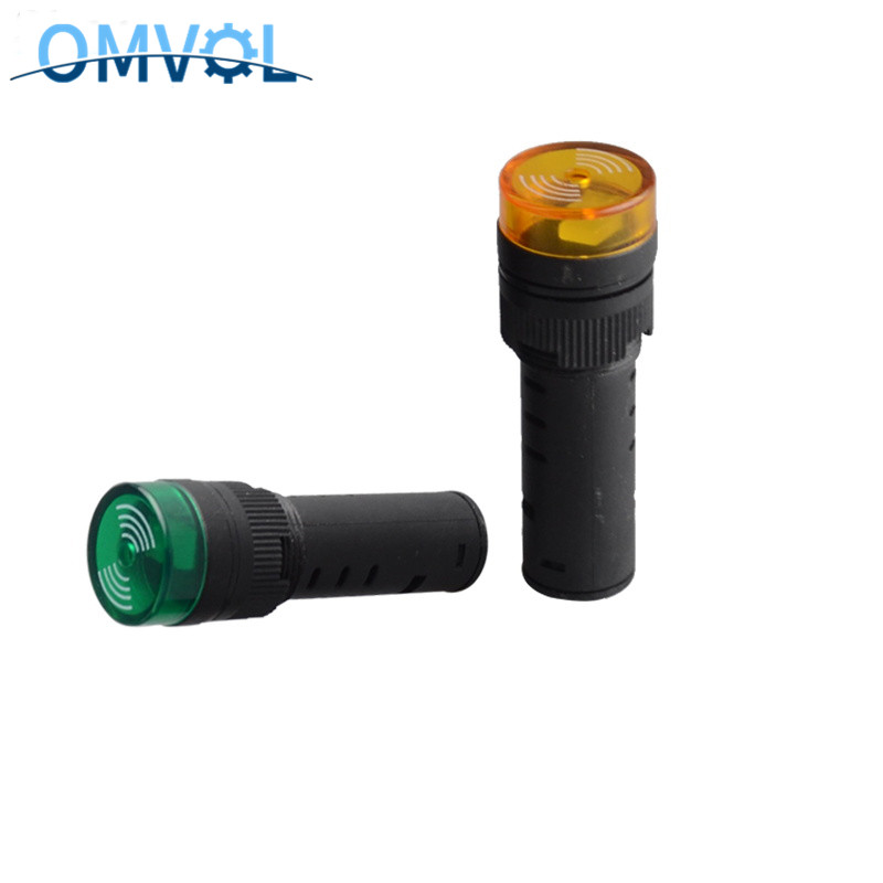 1PC 16mm Panel Mount led Indicator buzzer 5V 12V 24V 220V led buzzer Flash Light