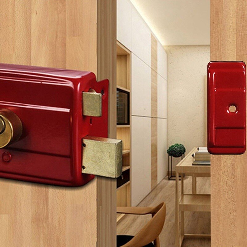 Indoor Strong Door Lock Heavy Duty Anti Theft Home Security Accessory Bedroom Red Easy Install Universal Deadbolt