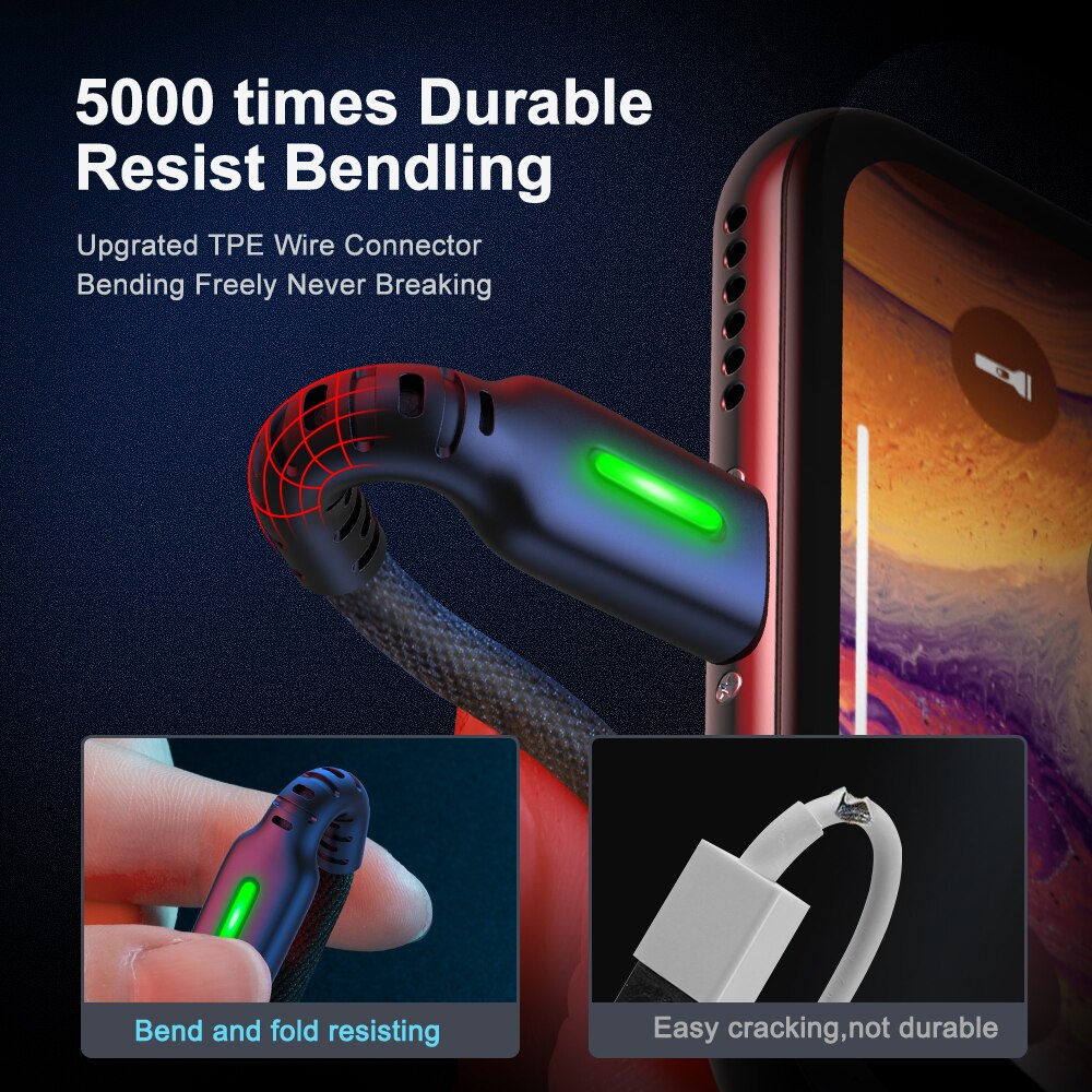 Câble USB INIU 2.4A chargeur de charge de données rapide cordon USB pour iPhone 11 12 Pro Max Xs Xr X SE 8 7 6 plus 6s 5s iPad Air mini