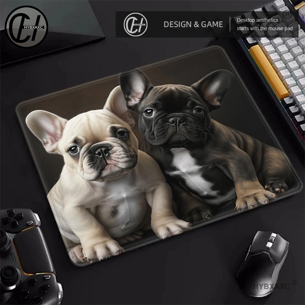 Duurzame muismatten voor mannen en vrouwen Franse Bulldog-hondmuismat Gamingtafelpad Antisliprubber 18 * 22 cm: 40X30 CM / WHITE