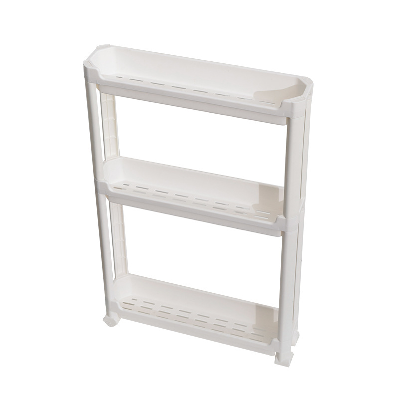 Estante de almacenamiento móvil de estante estrecho de 3/4 capas detrás de la puerta del baño, espacio del inodoro, carrito de suelo, estante de costura para baño, organizador de cocina