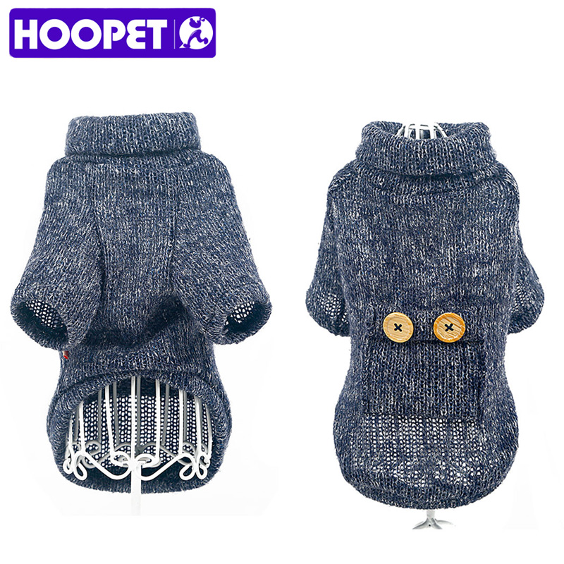 HOOPET Pet Dog Cat Clothes Small Button Bright Silk Turtleneckm Two Feet Warm Out Sweater Spring and Autumn Clothing