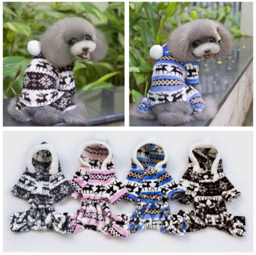 Manteaux de noël pour chiens | Pull pour chiot chat, vêtements chauds, pull-over, tricot, Costume à capuche,