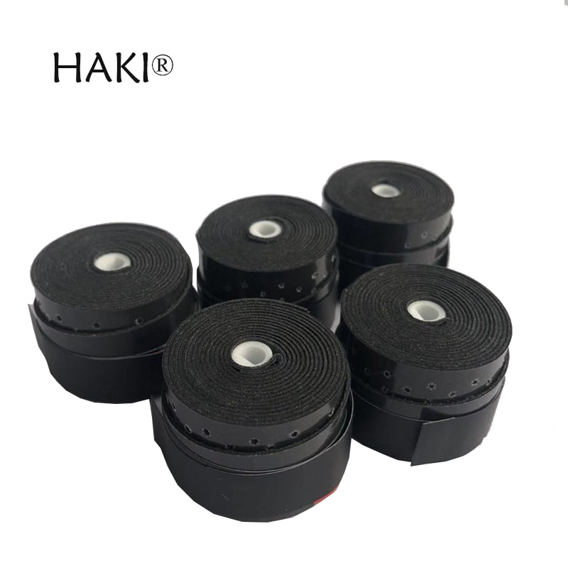 HAKI-empuñaduras de tenis adhesivas, mango de raqueta de tenis perforada, de color negro, sobre agarre, 10 Uds.,
