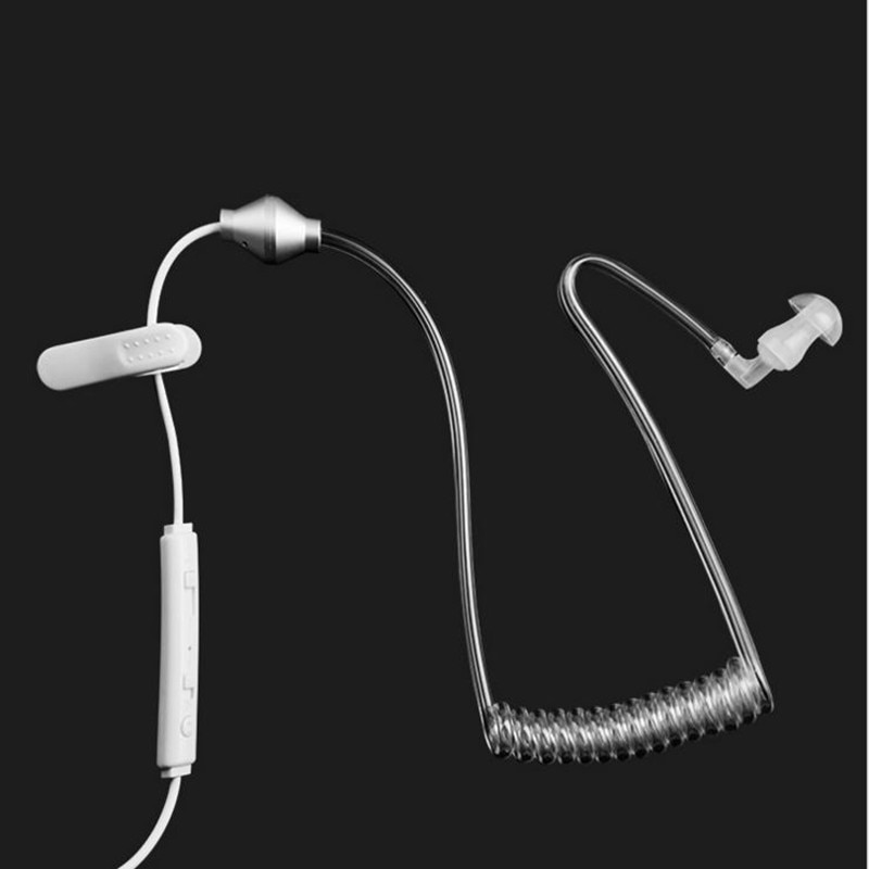 Ear Hook single earphone Anti Headphone Radiation Air Spring Duct Earhook headset with mic for iphone sansung all phone