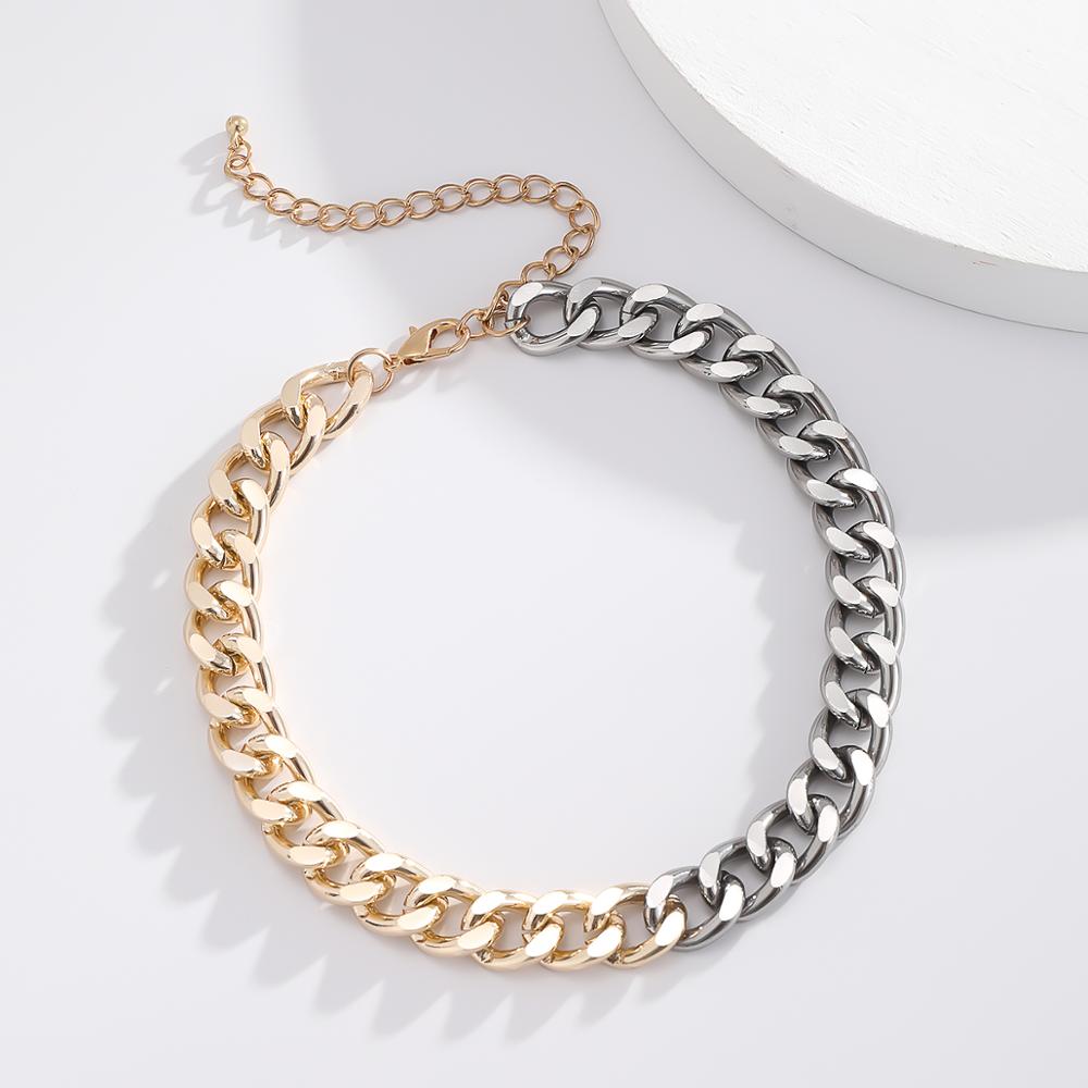 SHIXIN Hüfte hüpfen Dicke Kurze Halsband Halskette für Frauen/Männer Egirl Kragen kubanisch Verknüpfung Kette Halskette klobig Nacken schmuck Collier