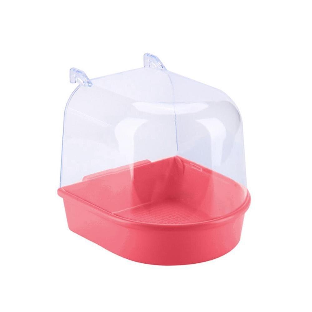 Dwergpapegaai Accessoires Vogel Water Bad Voor Huisdier Vogel Papegaaien Bad Opknoping Parkiet Kooi Kom 1Pcs Vogel o3B8: pink