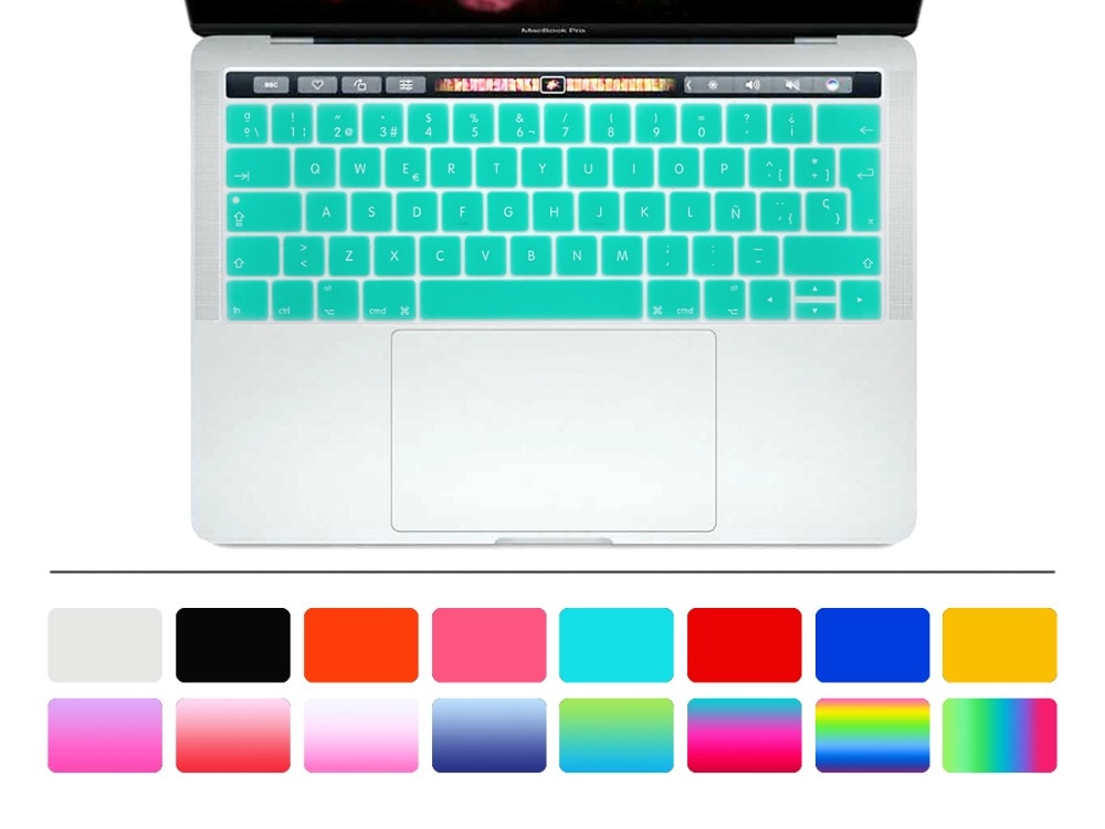 Dla MacBook Pro 13 A1706 Pro 15 A1707 2016 2017 wersja z touch bar 2017 hiszpański europejskiej osłona klawiatury klawiatura Protector