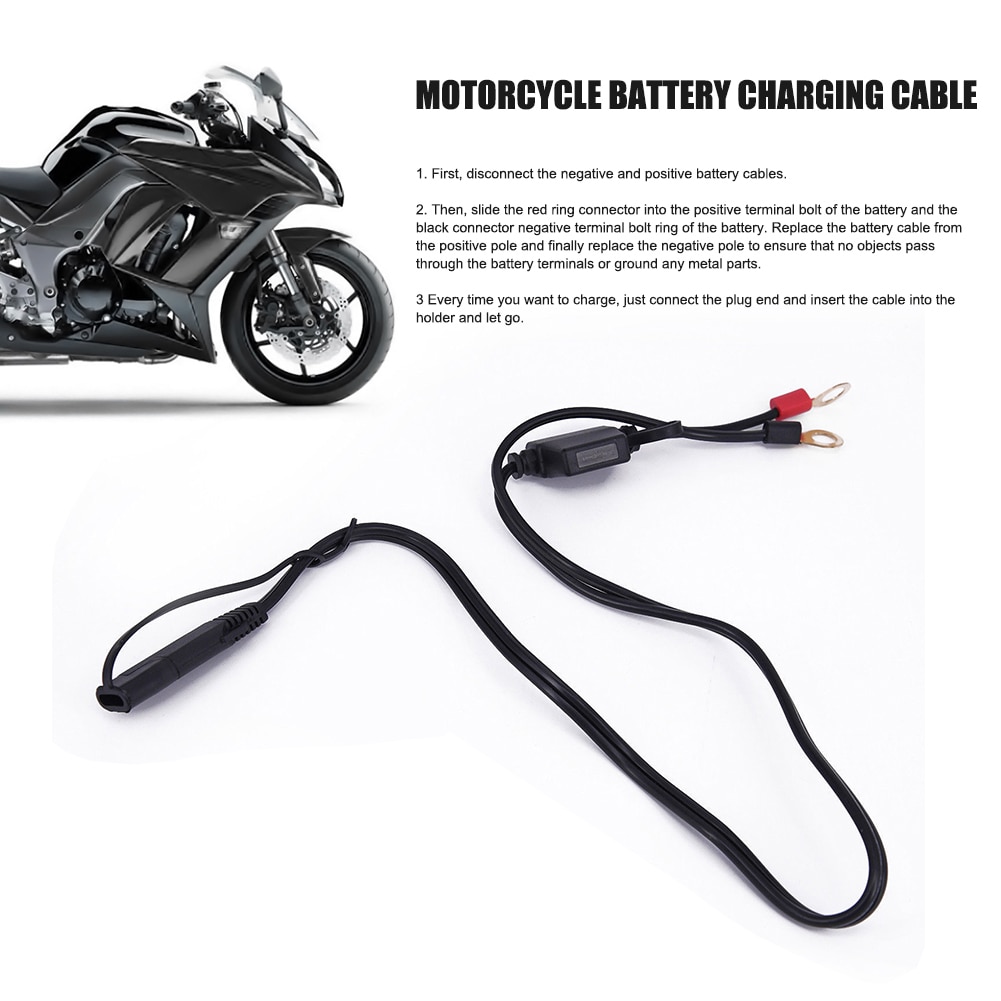 12V Motorcycle Battery Charging Cable Motorcycle Charger Cable Motorcycle Supplies