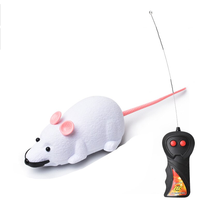 Ratón inalámbrico con Control remoto para gatos y mascotas, juguete de para gato de juguete con Control remoto electrónico por Radio infrarroja: white