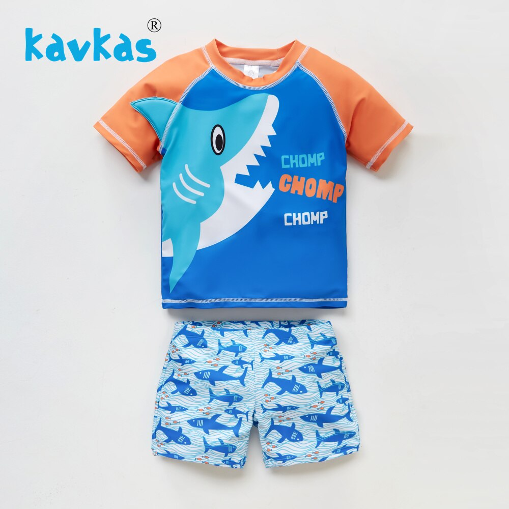 Kavkas-ensemble éruption Guar pour enfants | Maillot de bain avec motifs d&#39;animaux de requin imprimés, de 12 m-8 ans, vêtements de plage, pour bébés garçons