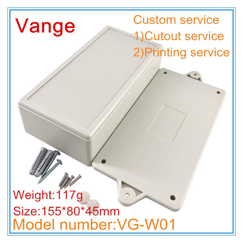 5pcs/lot molding making plastic box IP54 wall-mounted ABS plastic enclosure for electronics project junction box 155*80*45mm