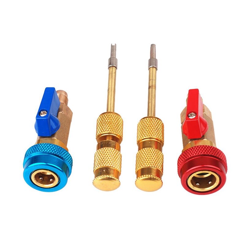 Car Air Conditioning Valve Core R134A Quick Remover Installer Low Pressure Refrigerant Freon Adapter Kit Valve Core Remover Tool