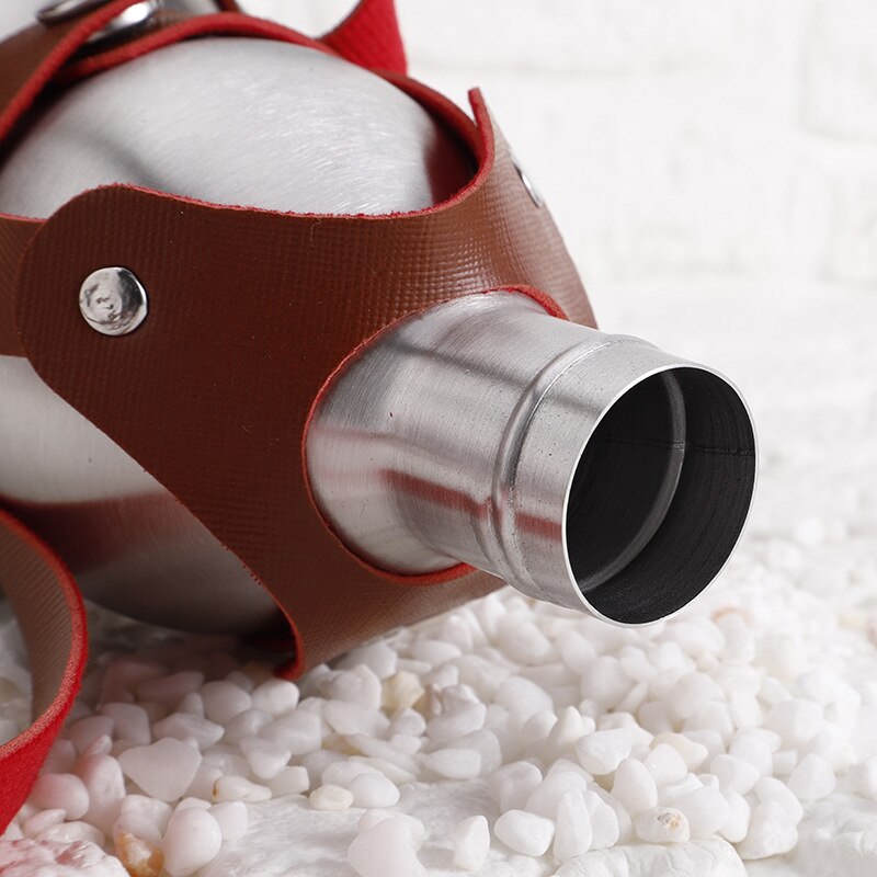 Gourde en acier inoxydable, flacon d&#39;alcool, étui en cuir, grande capacité, Portable, pour voyage, 250ML, 500ML, 1500ML