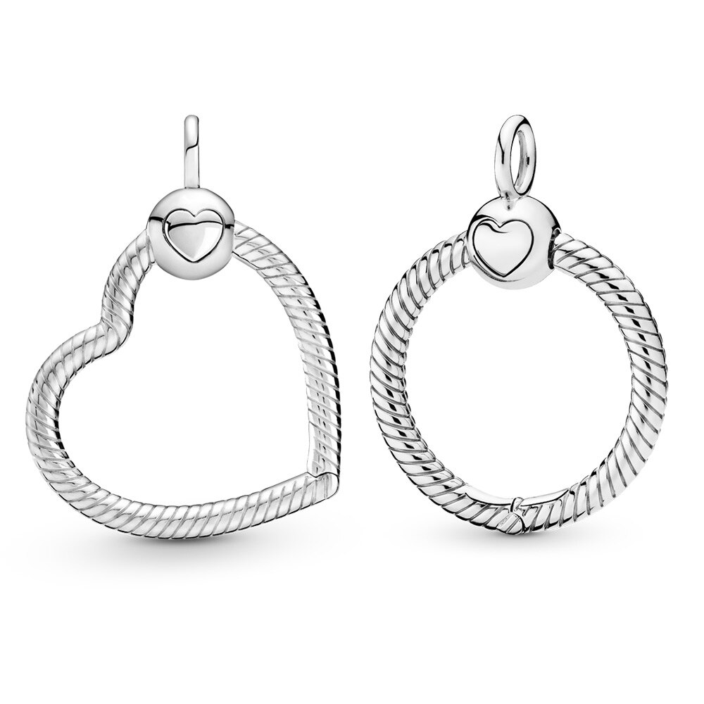 Real 925 jewelry Silver Moments Heart O Pendant charm Fit Original charm Nacklace women diy jewelry