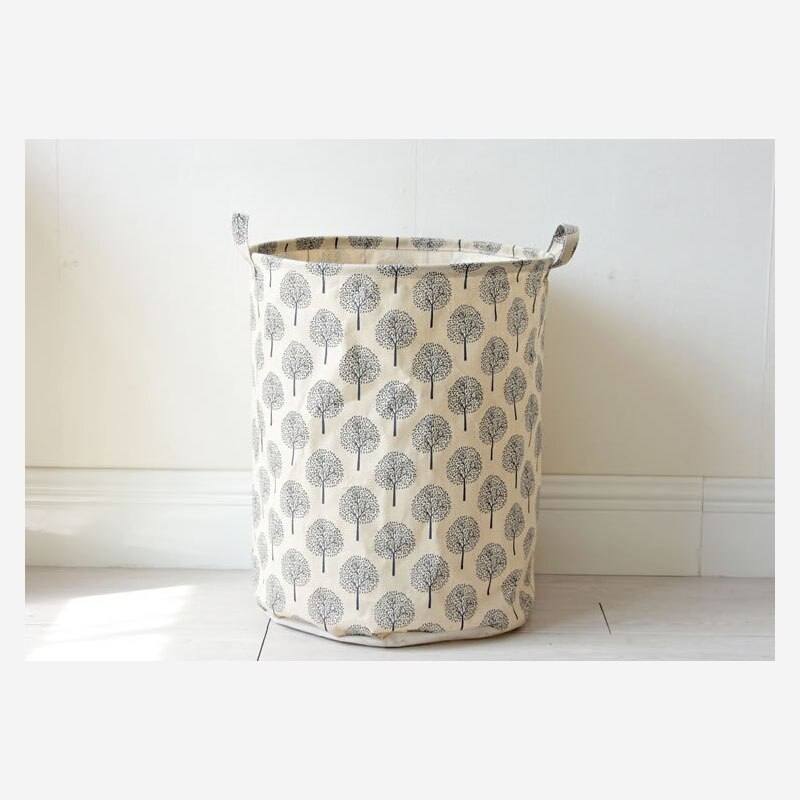 1pc Cotton And Linen Dust Collecting Bucket Hamper Washing Toy Dirty Clothes Storage Organizer Laundry Baskets Bin