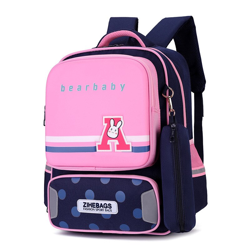 Cartoon Blue School Bags Backpack for Girls Boys Children Orthopedic Backpack Reflective Strip Mochila Infantil