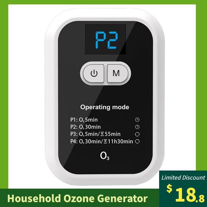 Household Ozone Generator Rechargeable Air Purifier O3 Ionizer Machine Formaldehyde Odor Removal Sterilizer for Kids Pet Home
