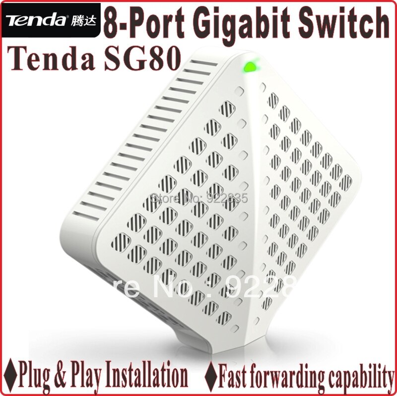 Netwerk-switches plug en play, Gigabit snelheid tenda SG80 10/100/1000 mbps 8-ports gigabit Switch16G schakelaar vermogen
