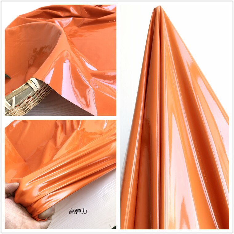 50*145cm skinnende blankt blødt vinyllæderstof elastisk pvc stof materiale til kjolebetræk: 12