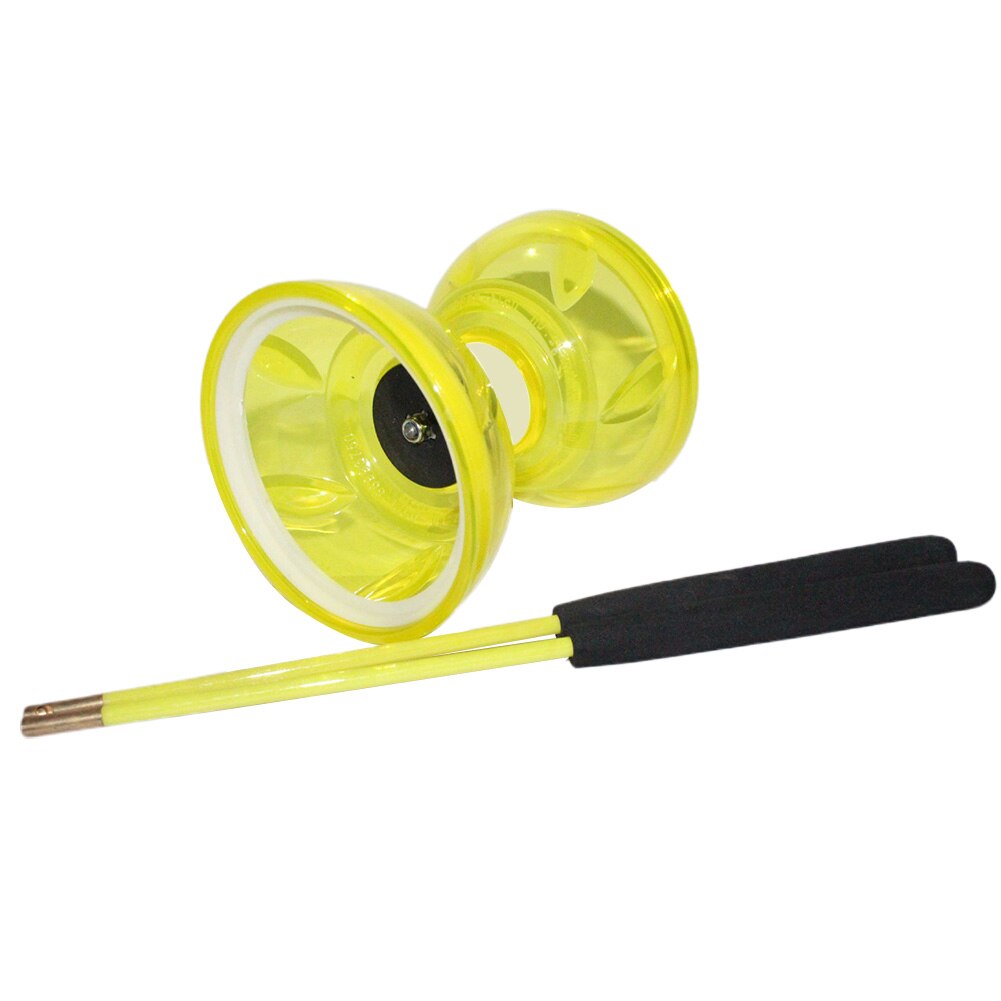 Speelgoed Jongleren Professionele Lager Funny Light Glow Hand Spelen Met Touw Kinderen Klassieke Zachte Diabolo Set Hoge Snelheid Hobby: YELLOW