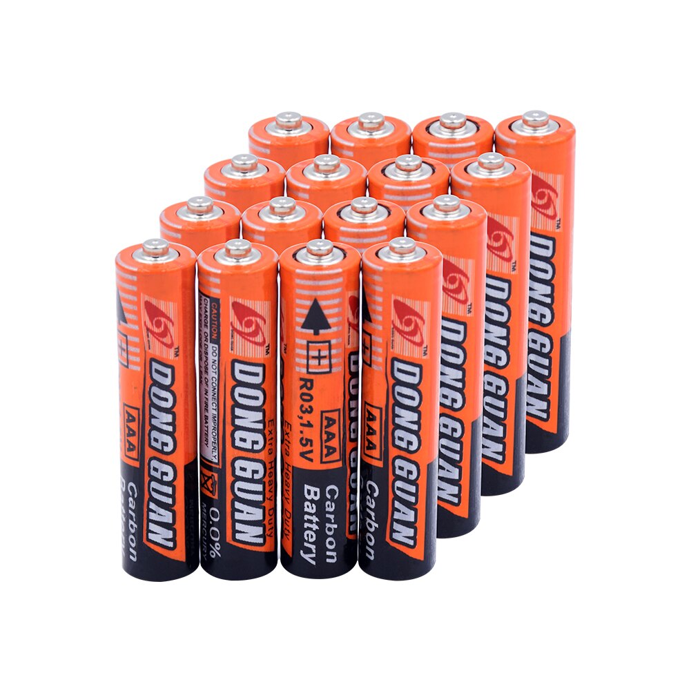 high capacity 1.5v Battery AAA Zinc Carbon Batteries Safe Strong explosion-proof 1.5 Volt AAA Battery UM4 LR03 Dry Bateria: 16  Pieces