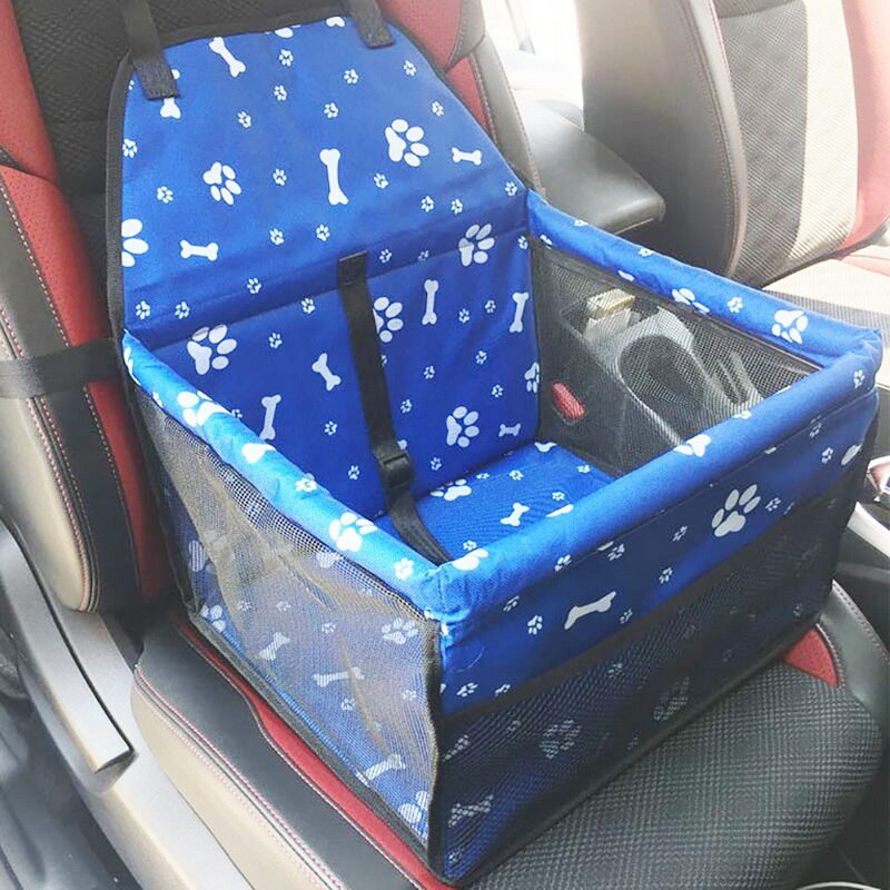 Travel Waterproof Pet Dog Carrier Rear Back Pet Dog Car Seat Cover Transport Seat Cushion Hammock For Pet Dog Puppy Cat: 40x30x25cm dark blue