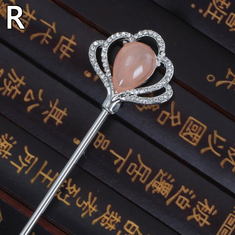 Vintage Chinese Style Hair Stick metalowe pałeczki Rhinestone kobiety Tassel kwiat perłowy spinka do włosów spinka do włosów biżuteria akcesoria: R