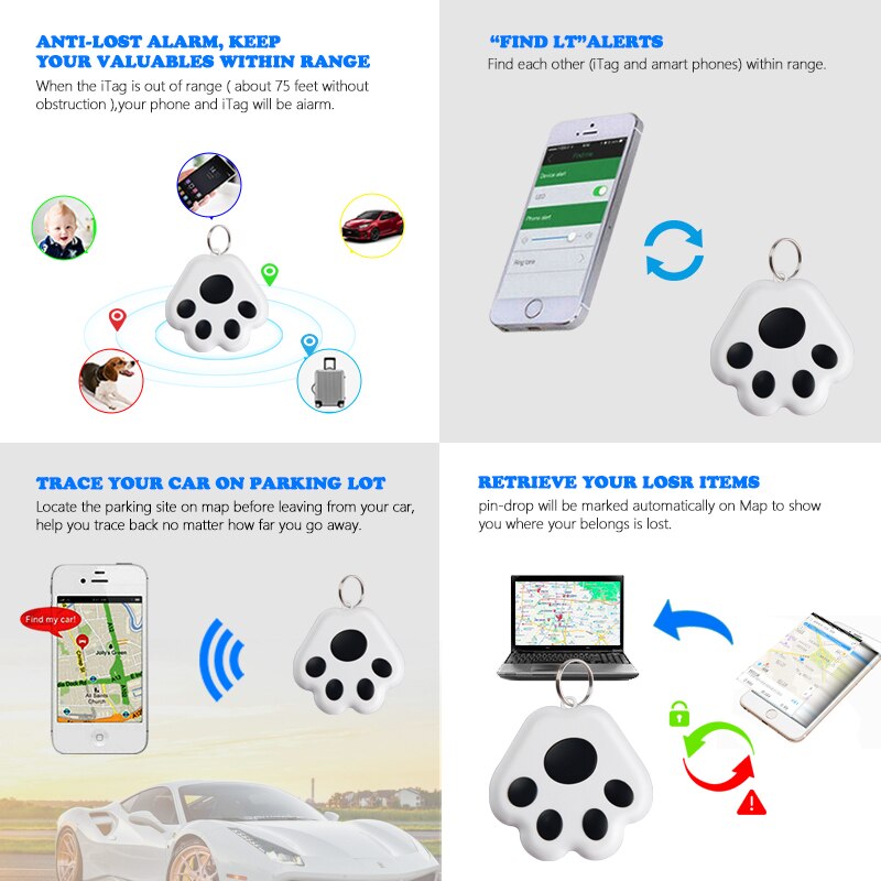 Mini traqueur intelligent Anti-perte Bluetooth détecteur intelligent pour enfants téléphones clés enfants Anti perte alarme étiquette intelligente localisateur de clé