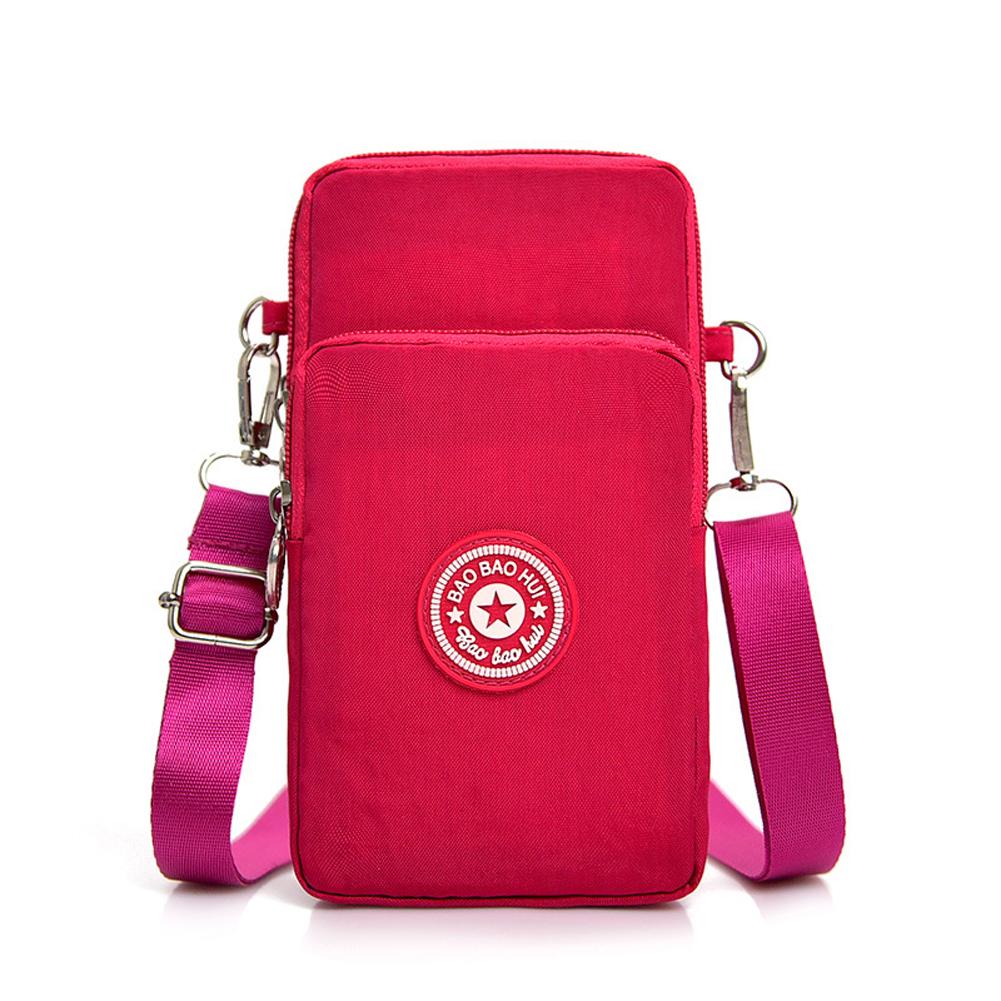 Platz Vertikale Telefon Tasche frauen Umhängetasche Multifunktionale Sport Arm Einzelnen Schulter Crossbody Hängenden Hals Geldbörse Mini Tasche: Red