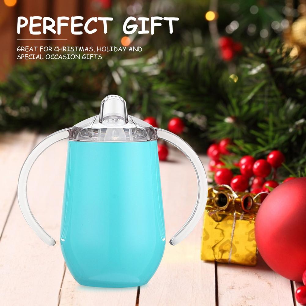 Taza de succión de doble Mango para niños, taza de agua, Taza Termo para bebés con asa, taza aislante de vacío Doble