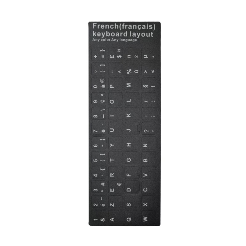 French Layout Stickers Keyboard Letters Button Alphabet Matte Sticker Film for Laptop PC Computer Keyboards White/Black: 1