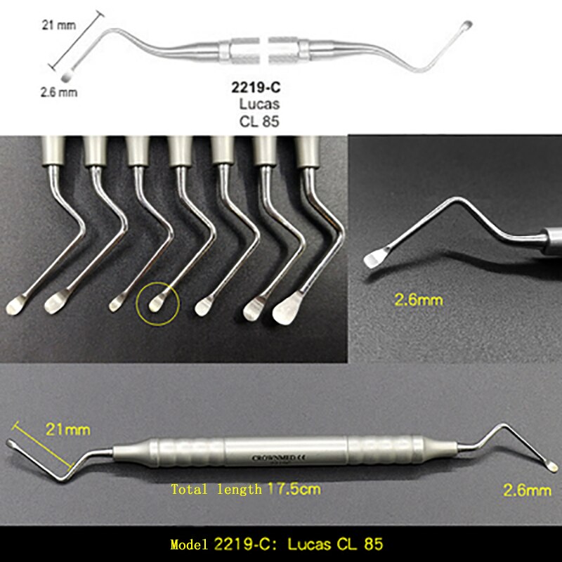 Curette dentaire de , curette dentaire, cuillère, nettoyage parodontal, fragments d&#39;os pour clinique dentaire: D