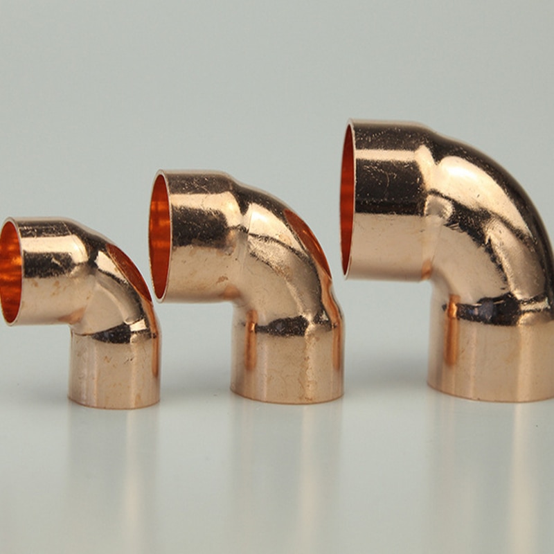 6.35mm-28.6mm 90 Degree Red Copper Elbow For Copper Pipe Welding Connection
