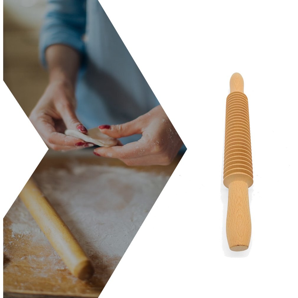 1 pcs Beech Threaded Rolling Pin Spaghetti Stick Noodle Cutter Patterned Noodle Stick Screw rolling pin