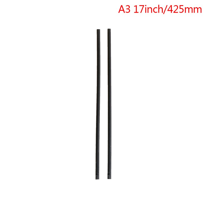 2Pcs Bone wiper strip 14/16/17/18/19/20/21/22" Car Windshield Metal U-type Wiper Blades Vehicle Insert Soft Rubber Strip Refill: A3