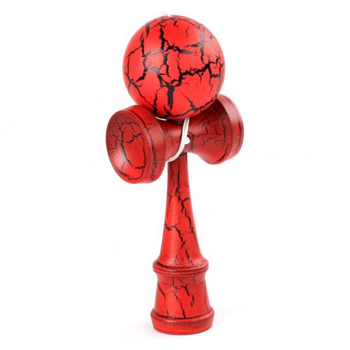 Træ crack maling kendama jongleringskugle japansk traditionel fidget sport legetøj børns underholdning legetøj fødselsdag: Rød sort