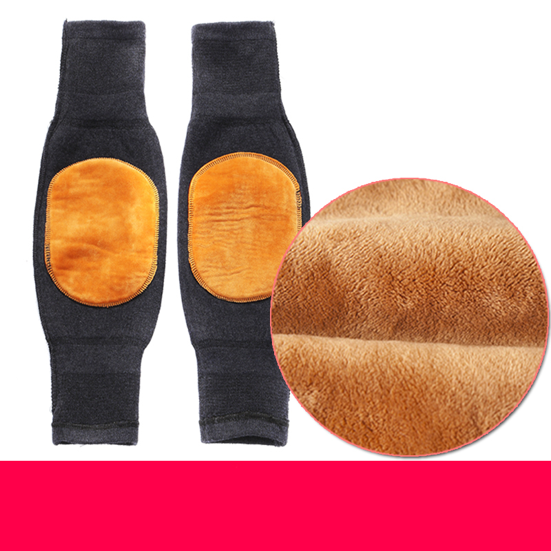 Winter Beenwarmers Vrouwen Koppels Plus Fluwelen Voet Knie Bescherming Thermische Gebreide Elastische Hoge Elastische Harajuku Gehaakte Ulzzang: gold velvet