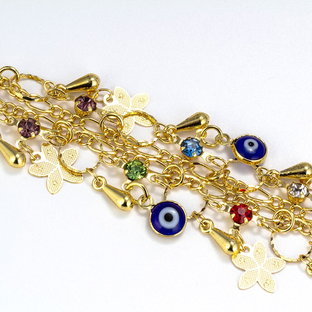 Mal oeil pour femmes, bracelets de cheville, œil turc pour femmes, sandales, chaîne pour la plage, bijoux EY6132