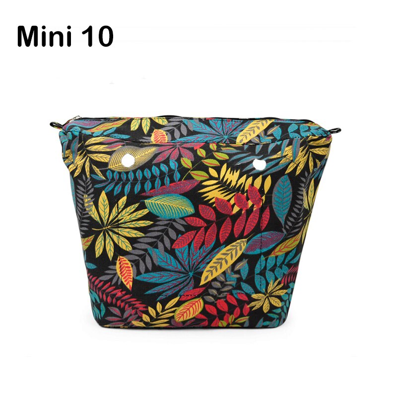 Classic Mini Zipper Pocket for Big Mini Obag Waterproof Floral Canvas Inner Pocket Inner Lining Insert for O bag: mini 10