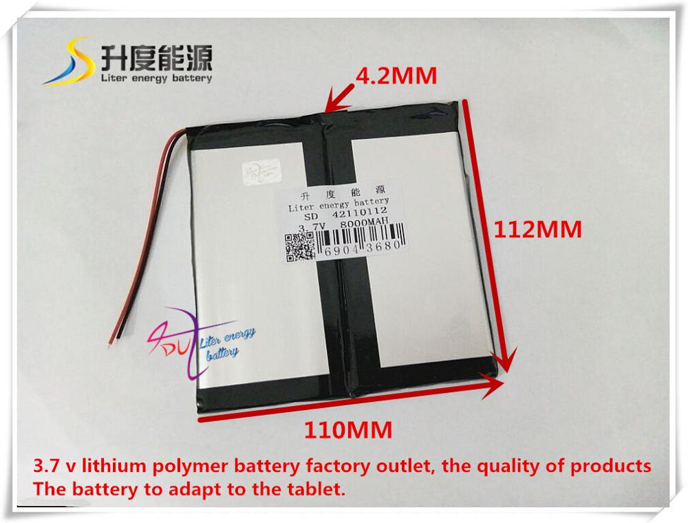 3.7 V 8000 mAH 42110112 Polymer lithium ion/Li-Ion batterij voor tablet pc