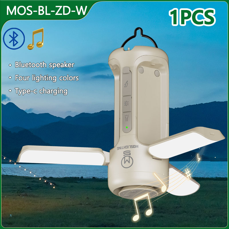MOSLIGHTING Outdoor LED Camping Light USB Charging Folding Lantern Bluetooth Music Player Emergency Lighting Portable Flashlight: 9W