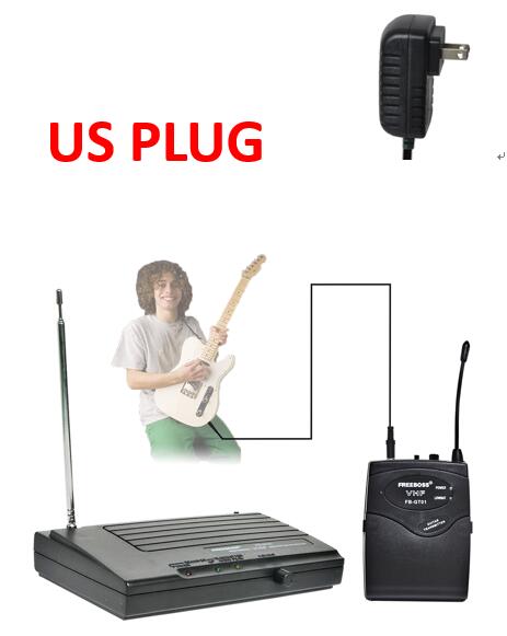 Freeboss FB-GT01 VHF Wireless Guitar Microphone: US Plug