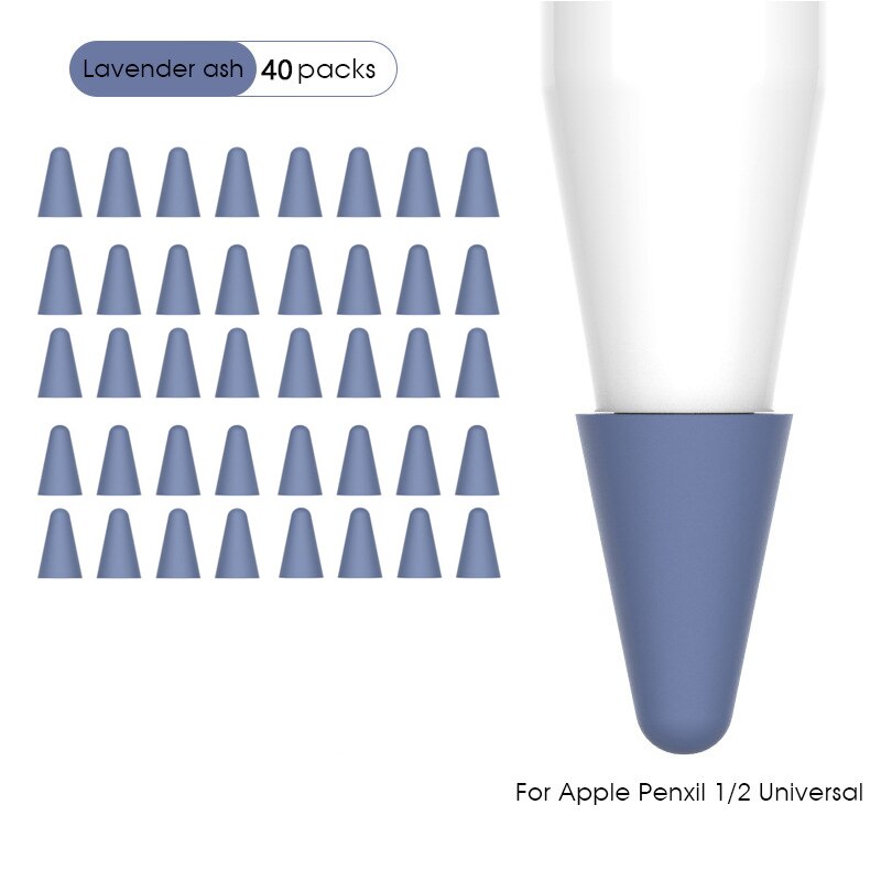 Kolorowa skóra 8 sztuk pióro stalówka ochronna pokrywa dla Apple Pencil 1 2 rysik do ekranu dotykowego dla Apple Pencil Silicone Tip Case: Blue 40pcs