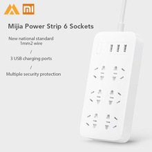 Original Weiß Xiaomi Mijia Energie Streifen 6 Steckdosen Mit 3 5 V 2.1A Schnelle Ladung USB Häfen Ladung Energie Streifen für Höhle Täglichen Gebrauch