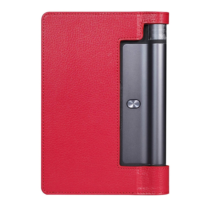 Flip Stand PU Leather Cover Case for Lenovo Yoga Tab 3 8.0 850F Yoga Tab3 8 YT3-850F YT3-850M Tablet Cover Case Capa Funda Glass: red