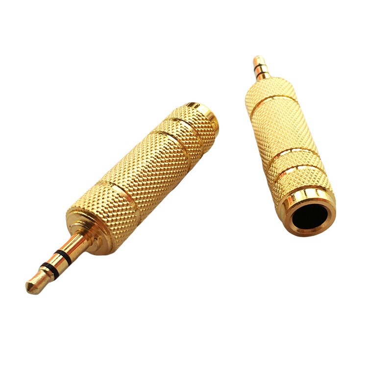 1/8 3.5mm Male to 1/4 6.3mm Female Stereo Headphone MIC Adapter