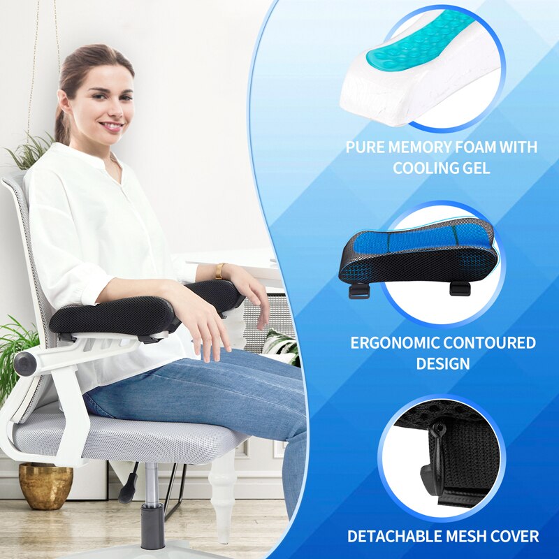 1Stck Speicher Schaum Kühlung Gel Stuhl Armlehne Pads Arm Rest Steigleitung Kissen für Büro &Ampere; Spielen Stühle Ellbogen Druck Linderung