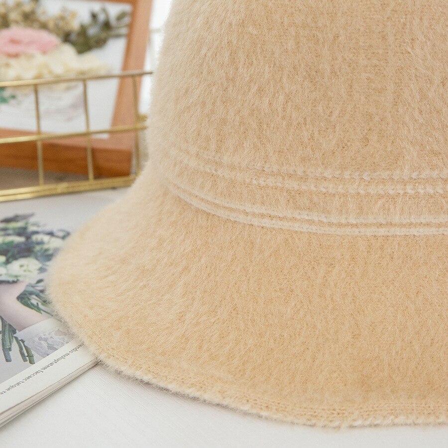 Uspop bucket hats naiset yksiväriset lämpimät hatut naisten talvi bucket hat